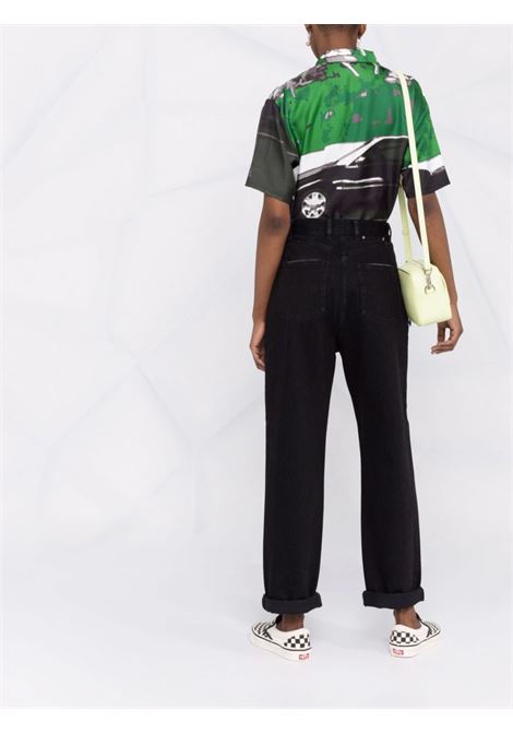 Black logo-patch straight-leg trousers Golden goose - women GOLDEN GOOSE | GWP00844P00062590100